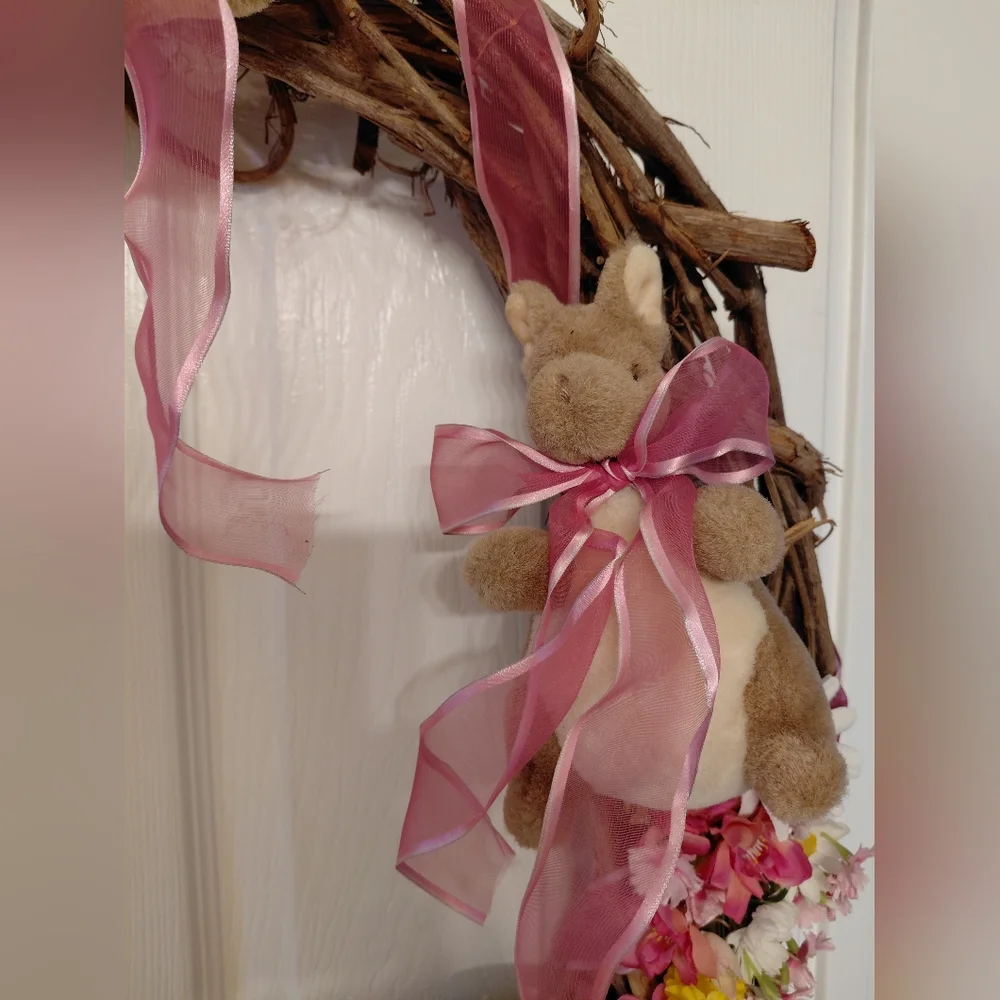Vintage Winnie the Pooh Wreath Baby Shower, Spring, Summer